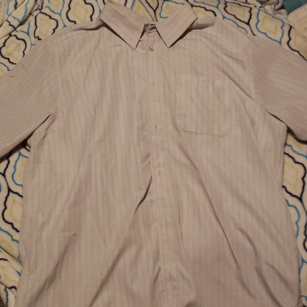 R&R casual gray button up dress shirt